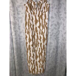 Stylish Brown and White Maxi Dress